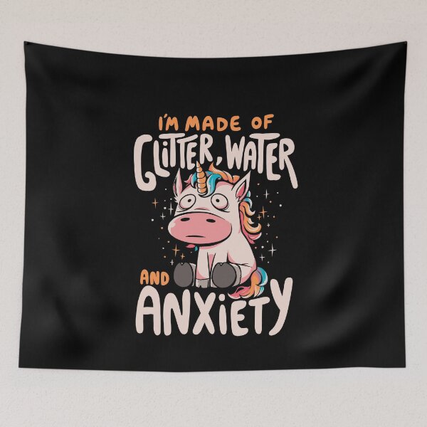 Item preview, I'm Made of Glitter Water and Anxiety - Funny Quote Sarcasm Unicorn Gift designed and sold by EduEly.