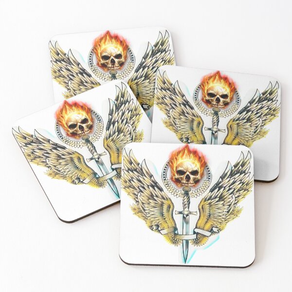 Item preview, flaming skull with sword and wings designed and sold by diva-design.