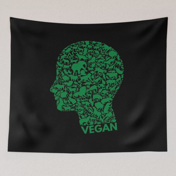 Item preview, Vegan On The Mind - Animal Lovers  Green Artistic Print designed and sold by Vegginitup.