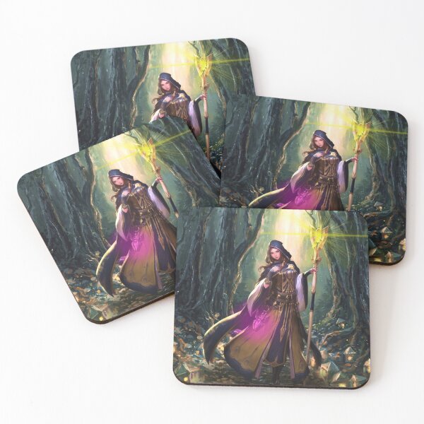 Item preview, Sorceress in the green fantasy forest designed and sold by brendanre.