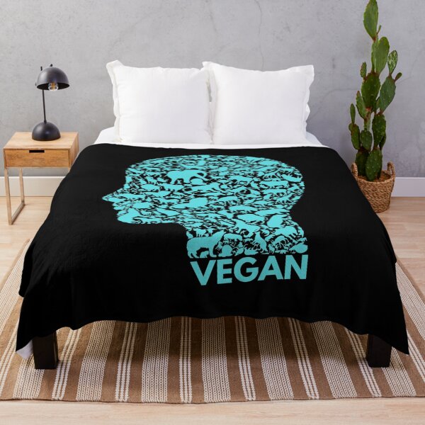 Item preview, Vegan On The Mind - Animal Lovers Turquoise Artistic Print designed and sold by Vegginitup.