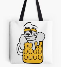 cool funny face alive comic cartoon thirst logo beer pitcher drinking drinking party celebrate drinking alcohol symbol cool shirt oktoberfest Tote Bag
