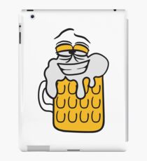 cool funny face alive comic cartoon thirst logo beer pitcher drinking drinking party celebrate drinking alcohol symbol cool shirt oktoberfest iPad Case/Skin