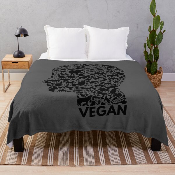 Item preview, Vegan On The Mind - Animal Lovers Black Artistic Print designed and sold by Vegginitup.