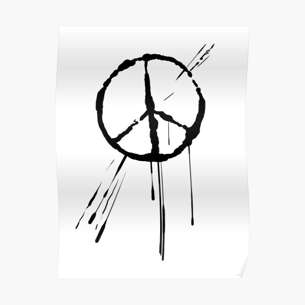 "Splatter Peace Sign (black)" Poster by RobertBell | Redbubble