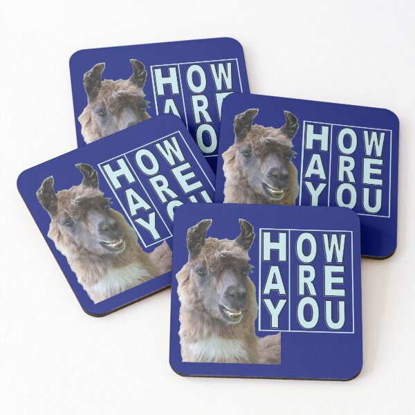 Item preview, Hay How Are You Llama Light Blue Letters designed and sold by AliCatOriginals.