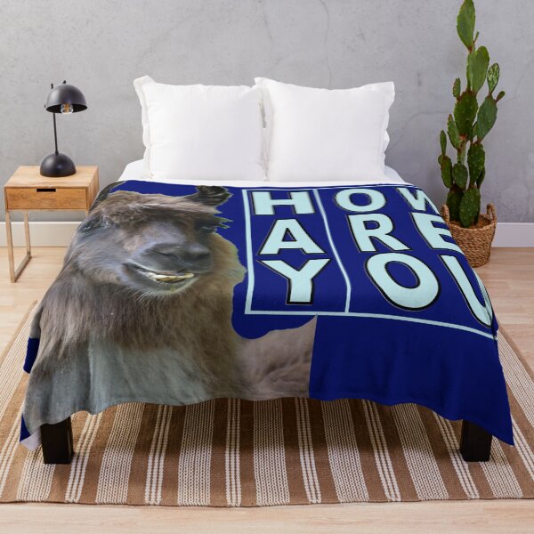 Item preview, Hay How Are You Llama Light Blue Letters designed and sold by AliCatOriginals.