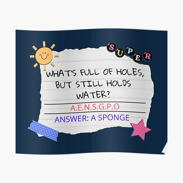 Riddles With Answer Posters for Sale | Redbubble