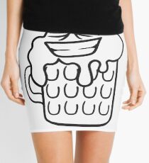 cool funny face alive comic cartoon thirst logo beer pitcher drinking drinking party celebrate drinking alcohol symbol cool shirt oktoberfest Mini Skirt