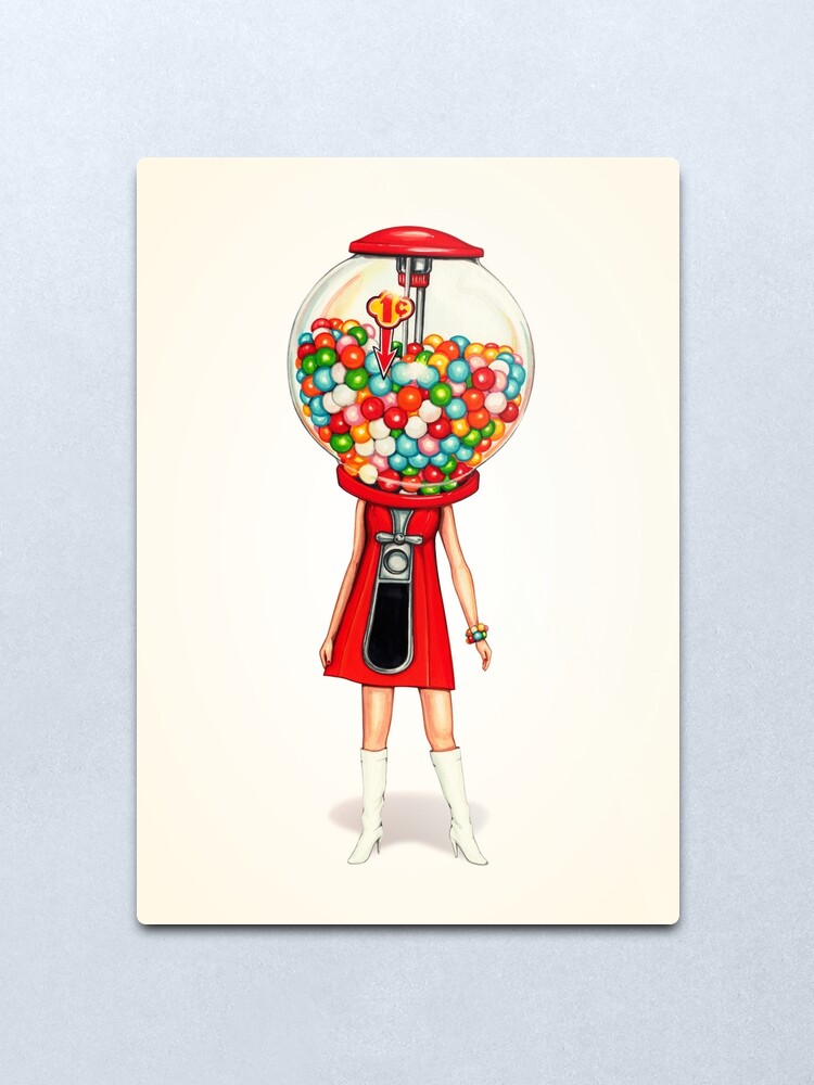 Alternate view of Gumball Machine Girl Metal Print