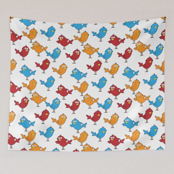 Item preview, Funny Multi Colored Bird Everybirdy Pattern designed and sold by thecooltable.