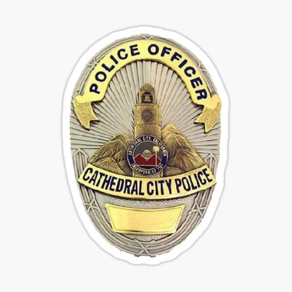 Cathedral City Police Badge Sticker For Sale By Lawrencebaird Redbubble 