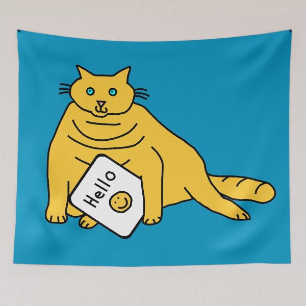 Item preview, Fat Cat Says Hello designed and sold by ellenhenry.