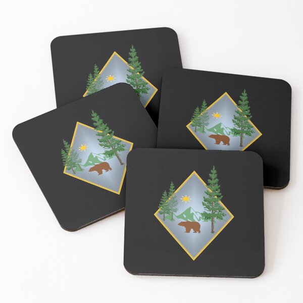 Item preview, Gradient Sun Diamond Bear Scene on Black designed and sold by HighCountry2021.