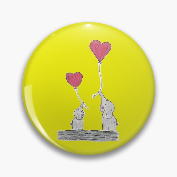 Item preview, Heart Friends Two Elephants Enjoying Balloons designed and sold by AliCatOriginals.