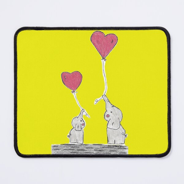 Item preview, Heart Friends Two Elephants Enjoying Balloons designed and sold by AliCatOriginals.