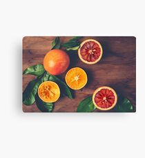 Still Life with Ripe Juicy Citrus Fruits Canvas Print