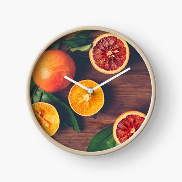 Still Life with Ripe Juicy Citrus Fruits Clock