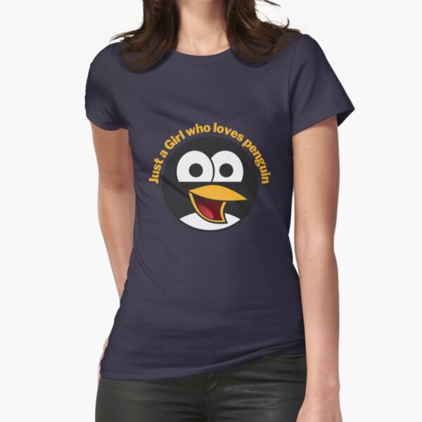 Just a Girl Who loves Penguin - Funny Penguin Fitted T-Shirt