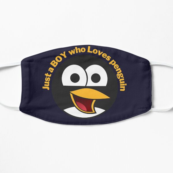 Just a Boy Who loves Penguin - Funny Penguin Flat Mask