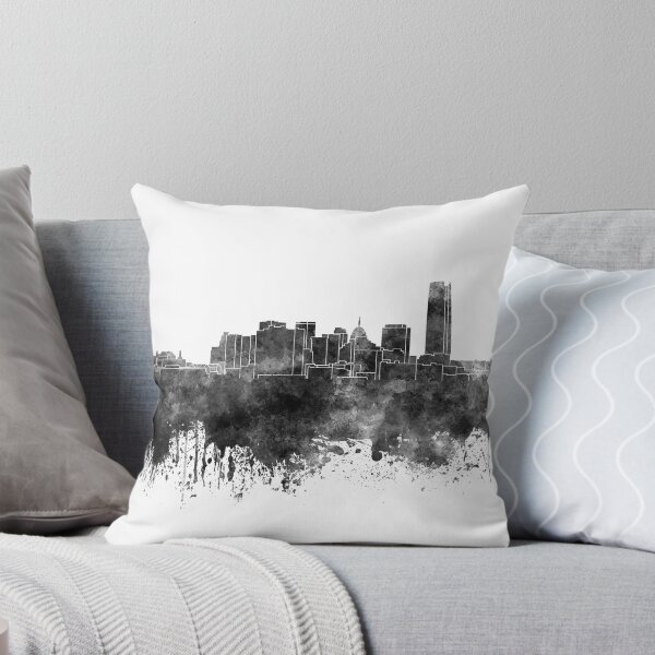Item preview, Oklahoma City skyline in black watercolor  designed and sold by paulrommer.