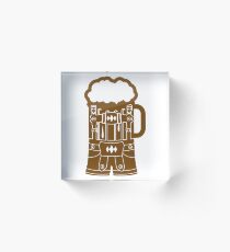 cool lederhose costume suit beer pitcher drinking drinking party celebrate drinking alcohol symbol cool shirt oktoberfest Acrylic Block