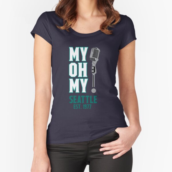 Women's Mitch Haniger Seattle Mariners Backer Slim Fit T-Shirt - Navy