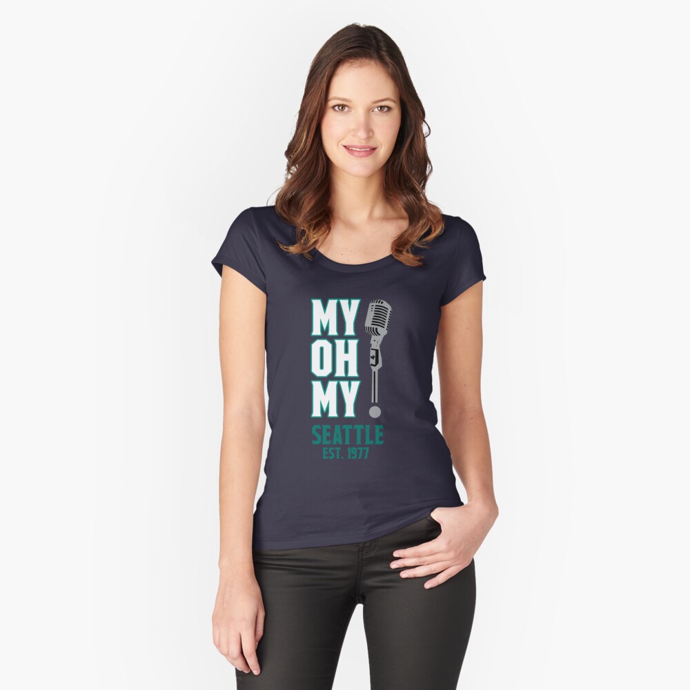 Women's Mitch Haniger Seattle Mariners Backer Slim Fit T-Shirt - Navy