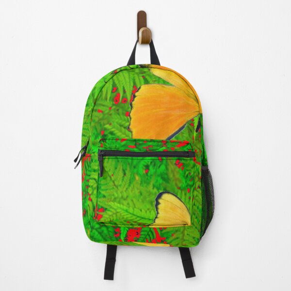 Item preview, YELLOW BUTTERFLY AMID GREEN FERNS BED RED ART designed and sold by sharlesart.