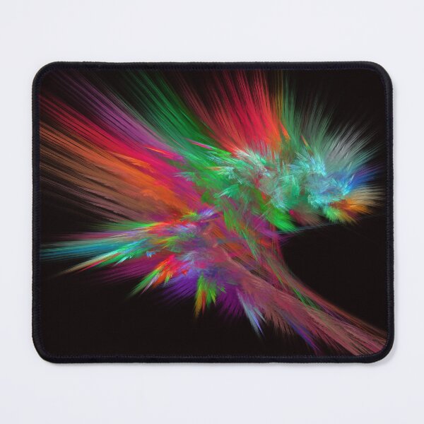 Feathery Bouquet on Black - Abstract Art Mouse Pad