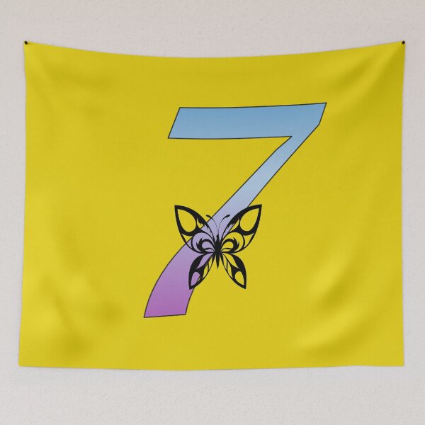 Item preview, Butterfly Silhouette on Monogram Seven Gradient Blue Purple designed and sold by AliCatOriginals.