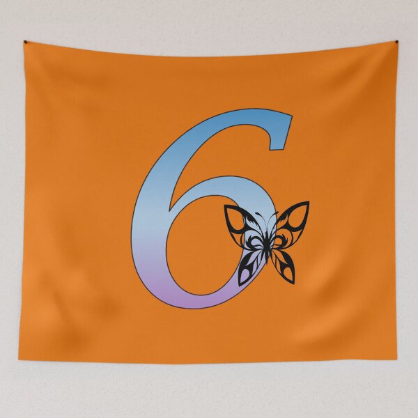 Item preview, Butterfly Silhouette on Monogram Six Gradient Blue Purple designed and sold by AliCatOriginals.