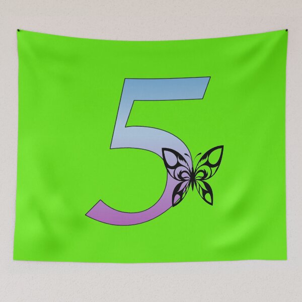 Item preview, Butterfly Silhouette on Monogram Five Gradient Blue Purple designed and sold by AliCatOriginals.