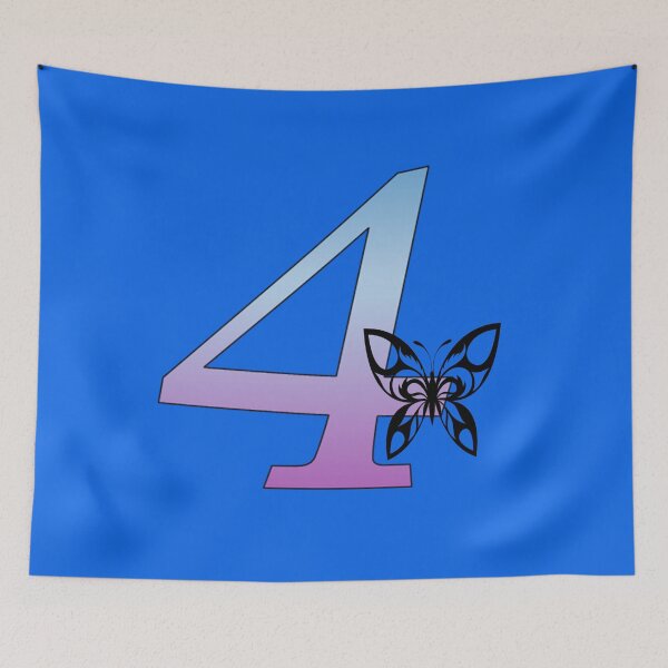 Item preview, Butterfly Silhouette on Monogram Four Gradient Blue Purple designed and sold by AliCatOriginals.