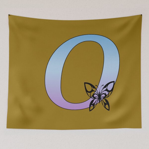 Item preview, Butterfly Silhouette on Monogram Zero Gradient Blue Purple designed and sold by AliCatOriginals.