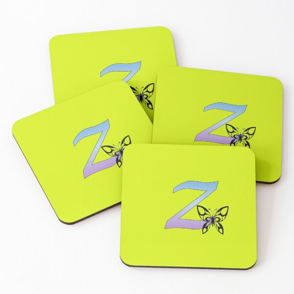 Item preview, Butterfly Silhouette on Monogram Lower Case z Gradient Blue Purple designed and sold by AliCatOriginals.