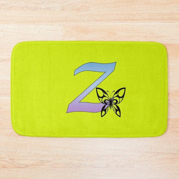 Item preview, Butterfly Silhouette on Monogram Lower Case z Gradient Blue Purple designed and sold by AliCatOriginals.