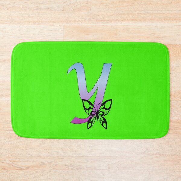 Item preview, Butterfly Silhouette on Monogram Lower Case y Gradient Blue Purple designed and sold by AliCatOriginals.