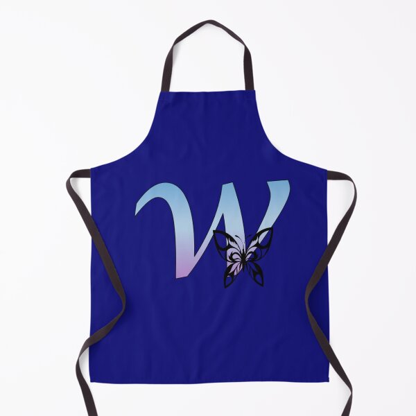 Artikelvorschau, Schmetterlings-Silhouette auf Steigungs-blauem Purpur des Monogramm-Kleinbuchstaben-w entworfen und verkauft von AliCatOriginals.
