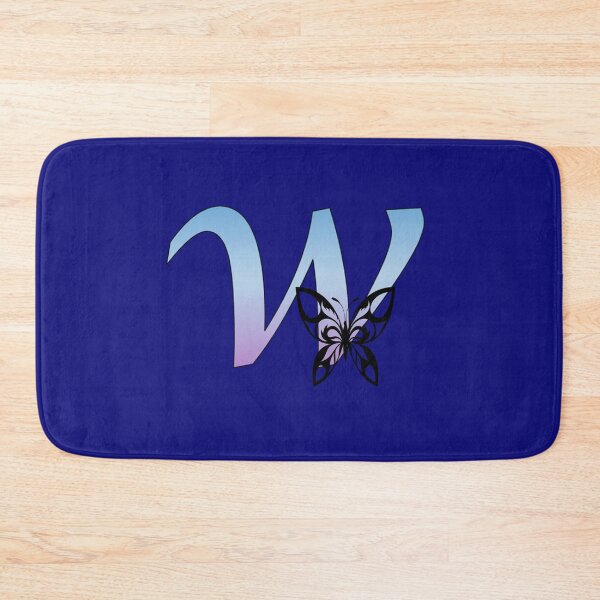 Item preview, Butterfly Silhouette on Monogram Lower Case w Gradient Blue Purple designed and sold by AliCatOriginals.
