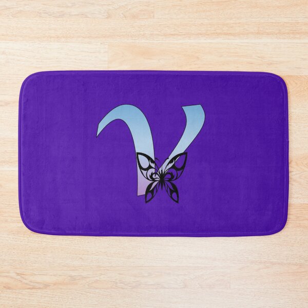 Item preview, Butterfly Silhouette on Monogram Lower Case v Gradient Blue Purple designed and sold by AliCatOriginals.