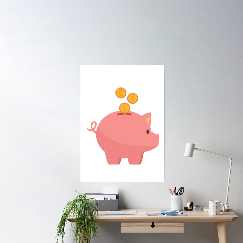 Piggy bank and US dollars available as Framed Prints, Photos, Wall Art and  Photo Gifts