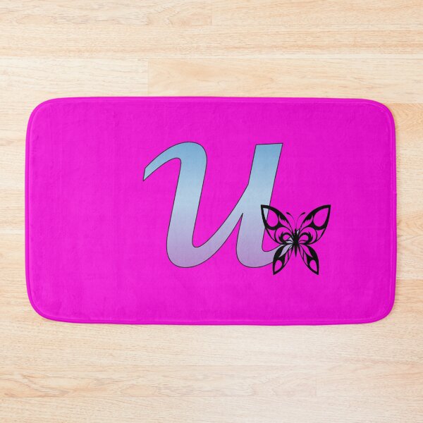 Item preview, Butterfly Silhouette on Monogram Lower Case u Gradient Blue Purple designed and sold by AliCatOriginals.