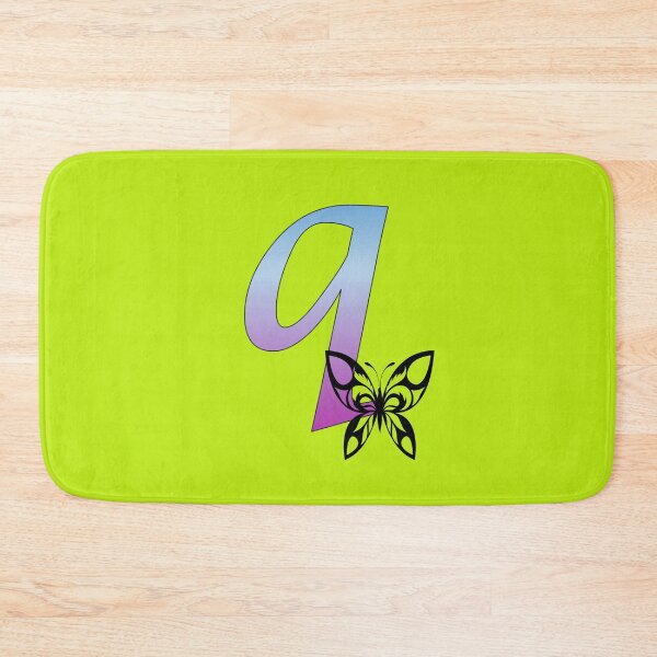 Item preview, Butterfly Silhouette on Monogram Lower Case q Gradient Blue Purple designed and sold by AliCatOriginals.
