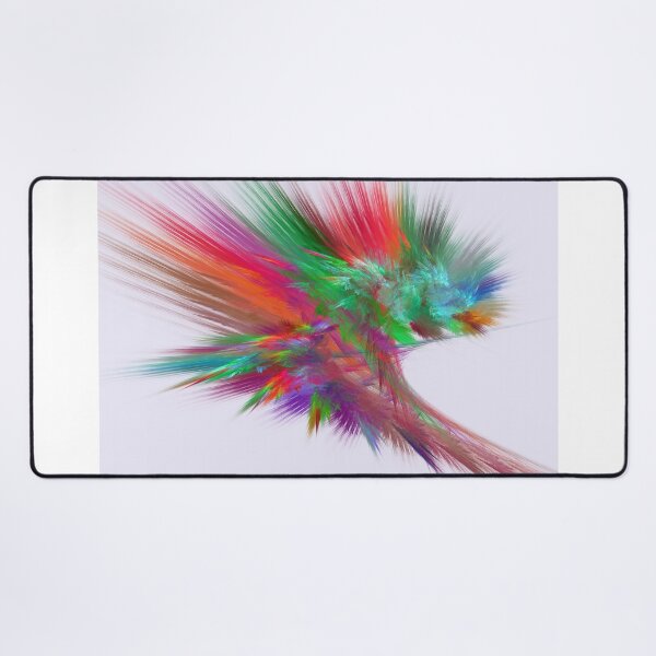 Feathery Bouquet on White - Abstract Art Desk Mat