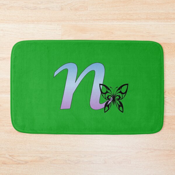 Item preview, Butterfly Silhouette on Monogram Lower Case n Gradient Blue Purple designed and sold by AliCatOriginals.