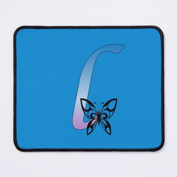 Item preview, Butterfly Silhouette on Monogram Lower Case l Gradient Blue Purple designed and sold by AliCatOriginals.