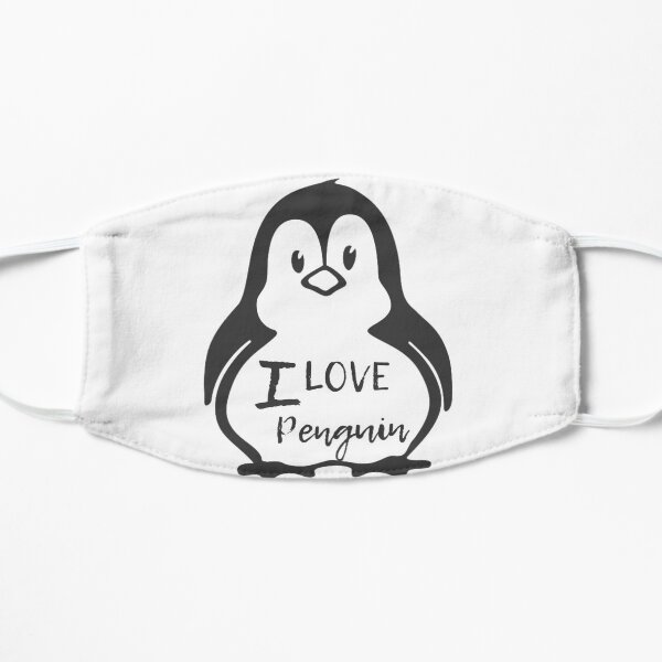 I LOVE Penguin - Funny Penguin Flat Mask