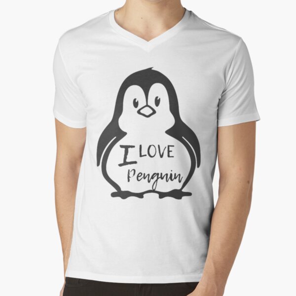 I LOVE Penguin - Funny Penguin V-Neck T-Shirt