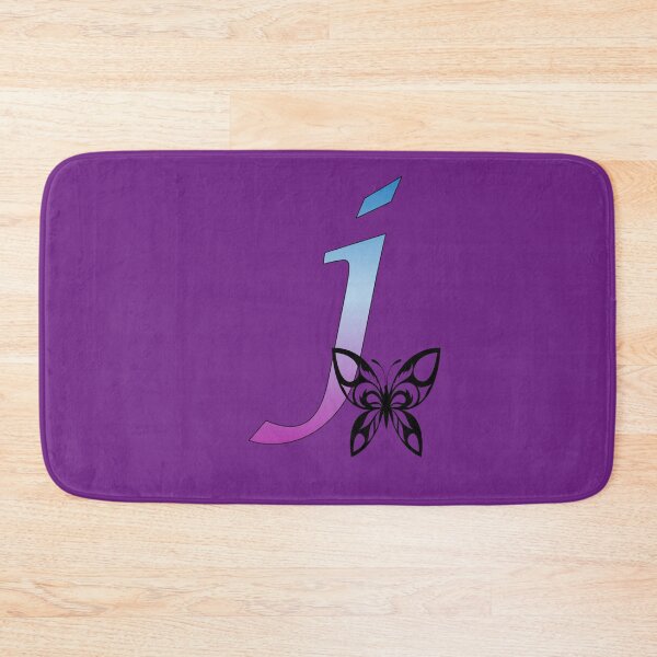 Item preview, Butterfly Silhouette on Monogram Lower Case j Gradient Blue Purple designed and sold by AliCatOriginals.